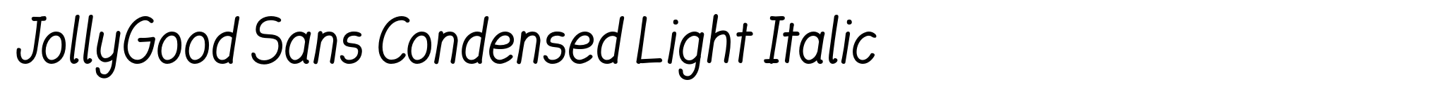 JollyGood Sans Condensed Light Italic image